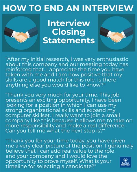 Closing statement for interview example