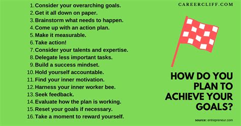 How do you plan to achieve your career goals? .