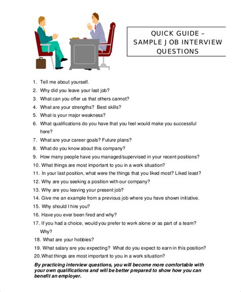 Job interview questions and answers sample pdf